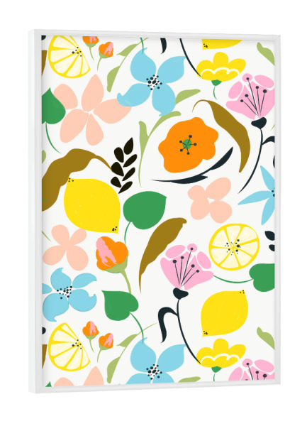 Poster mit weißem Rahmen "Lemon Botanicals" artboxONE - Natur,Floral