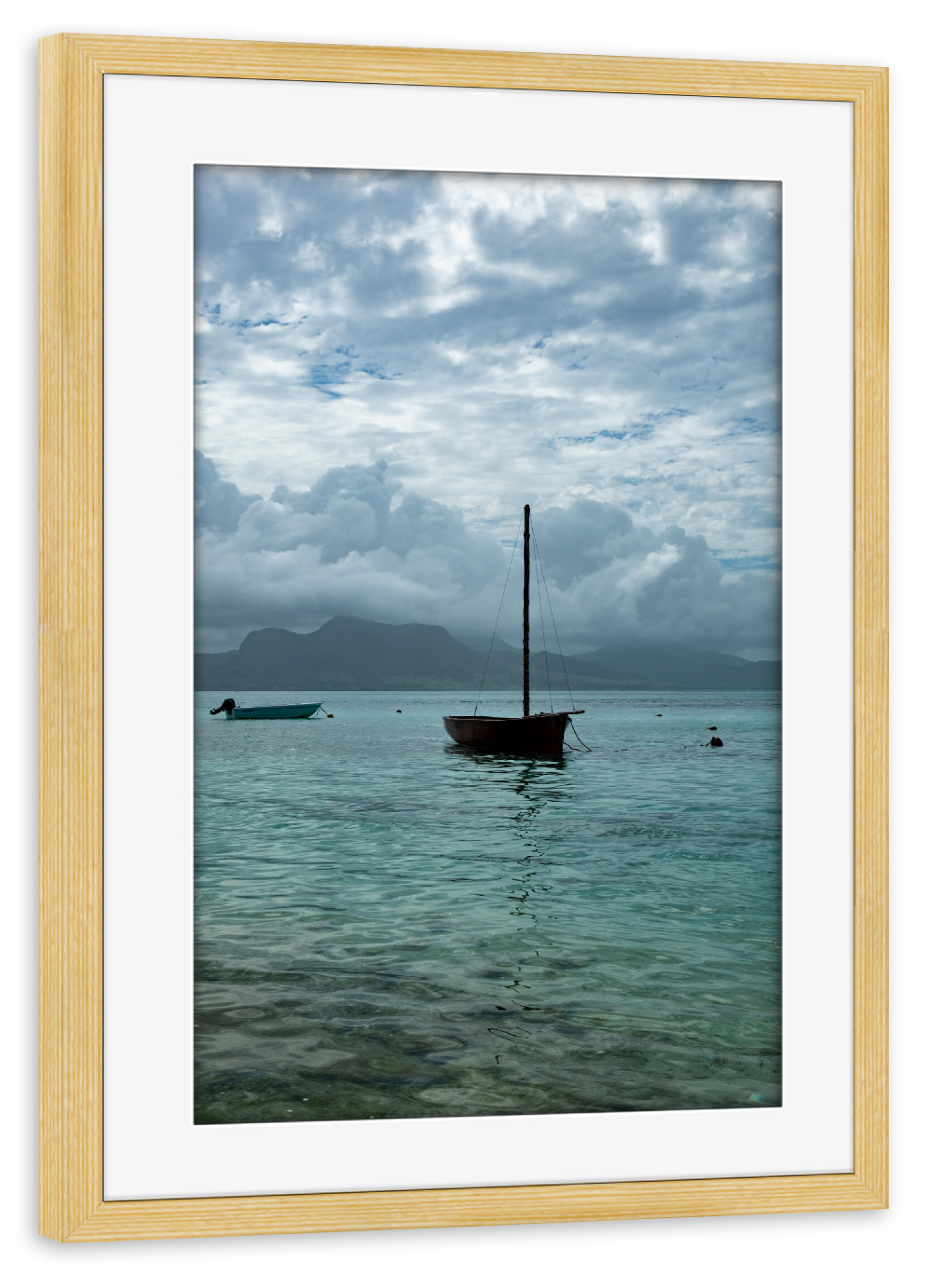 Poster mit Rahmen kiefer "Swimming boats" artboxONE - Natur,Reise,Reise / Strand und Meer
