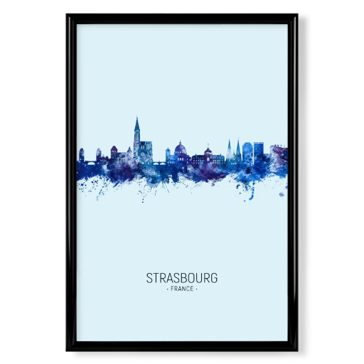 Strasbourg Skyline Dark Blue