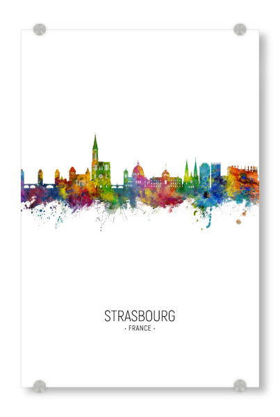 Acrylglasbild "Strasbourg France Skyline Portrait" artboxONE - Städte