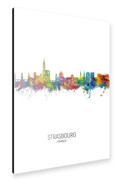 Alu-Dibond "Strasbourg France Skyline Portrait" 30x20 cm artboxONE