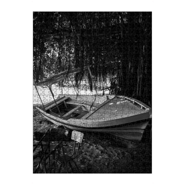 Puzzle Ravensburger "Old boat" artboxONE - Natur,Reise,Schwarzweiß,Reise / Strand und Meer