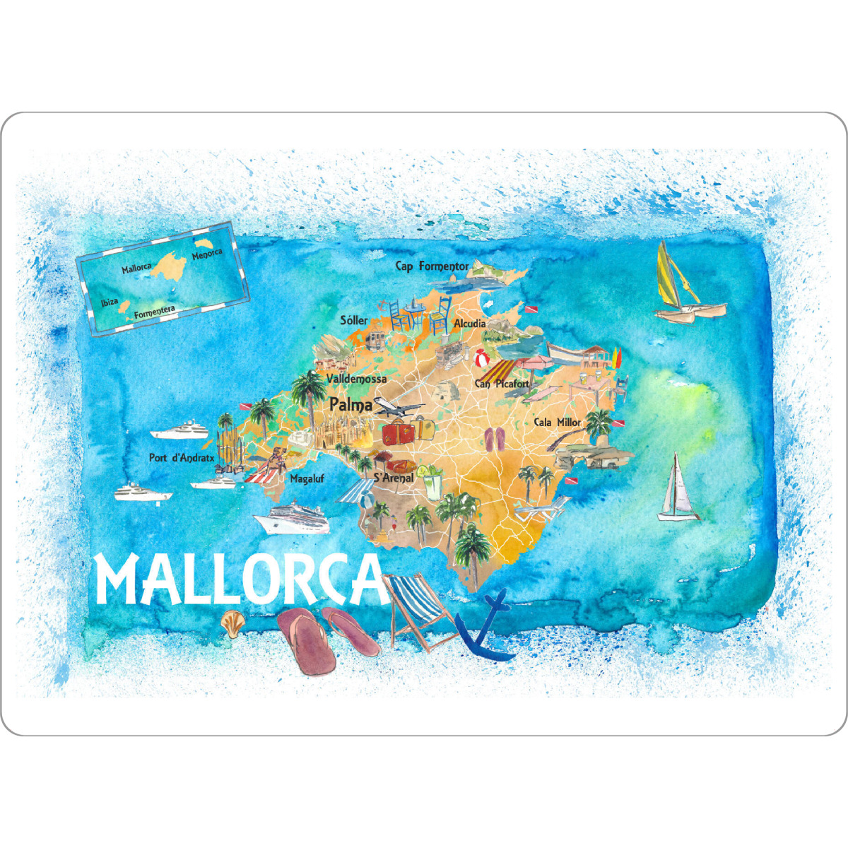 Map of spain and mallorca