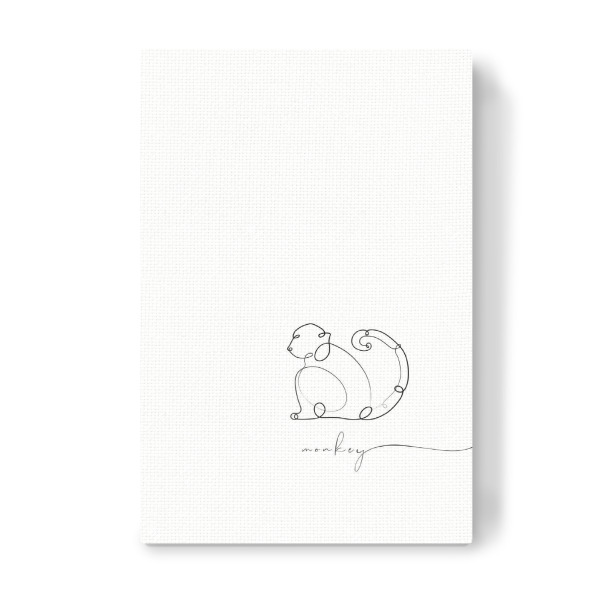 Leinwandbild "Animal pen line monkey" artboxONE - Tiere,Schwarzweiß