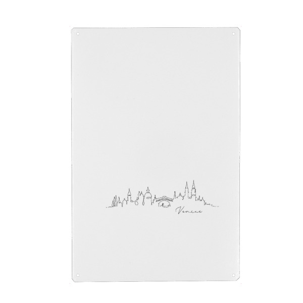 Metall Poster "Venice pen line silhouette" artboxONE - Städte,Schwarzweiß,Städte / Venedig