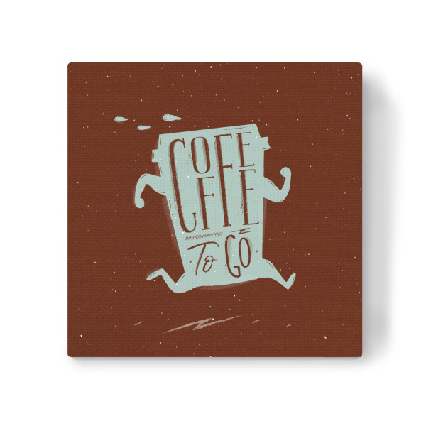 Leinwandbild "Silhouette coffee to go brown" artboxONE - Essen & Trinken,Lustig
