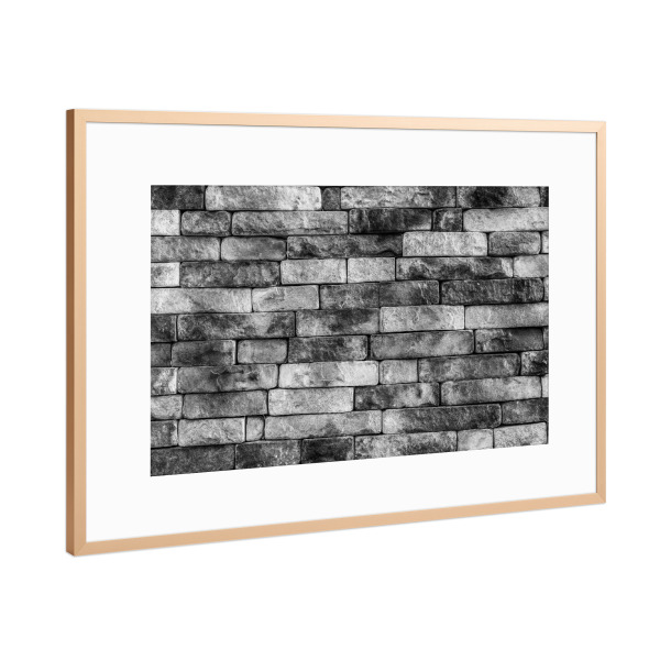 Poster mit Rahmen Kupfer "Steinwandmuster" artboxONE - Natur,Abstrakt,Schwarzweiß,Marmor