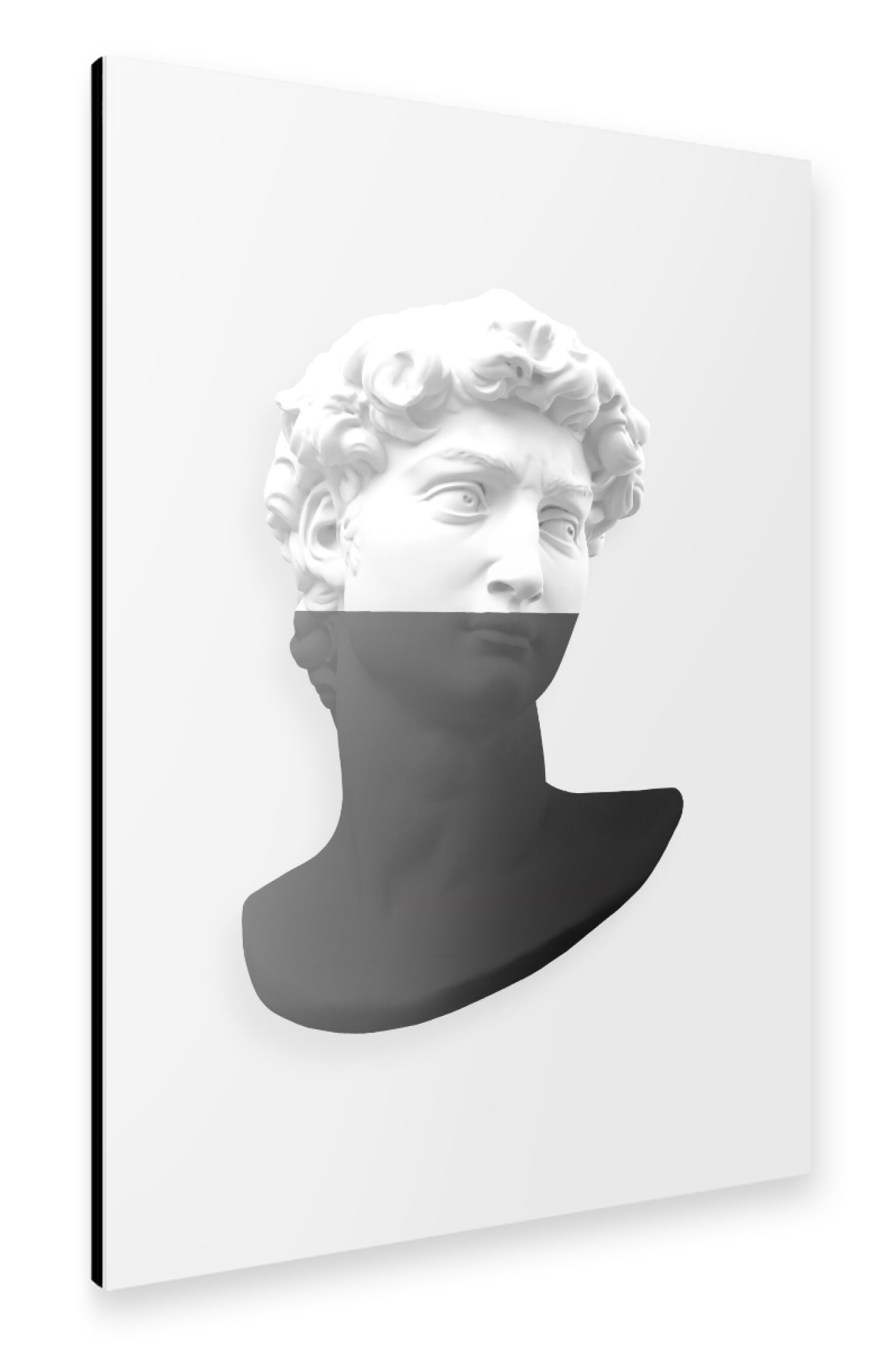 Alu-Dibond "Statue Black and White" 30x20 cm artboxONE
