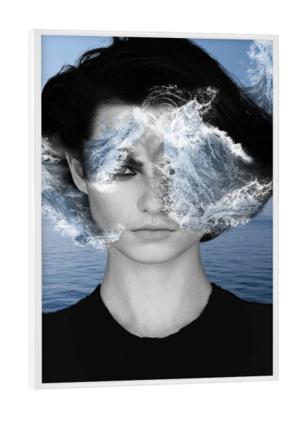 Poster mit weißem Rahmen "Woman Wave" artboxONE - Natur,Menschen
