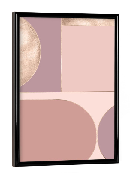 Poster mit schwarzem Rahmen "Rose Geometric Gold" artboxONE - Abstrakt,Geometrie