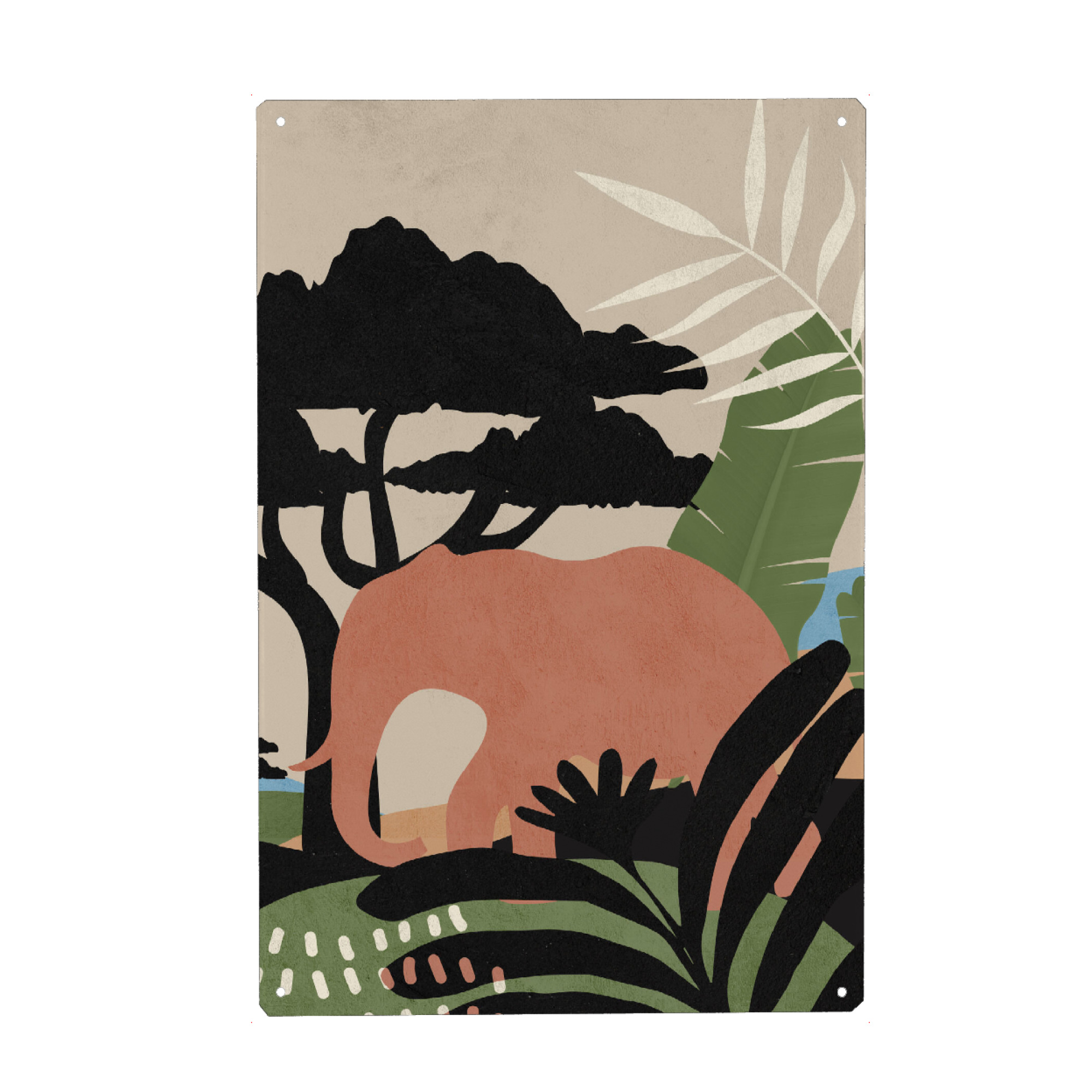Holzbild "Elephant Orange" artboxONE - Natur,Floral,Tiere,Abstrakt