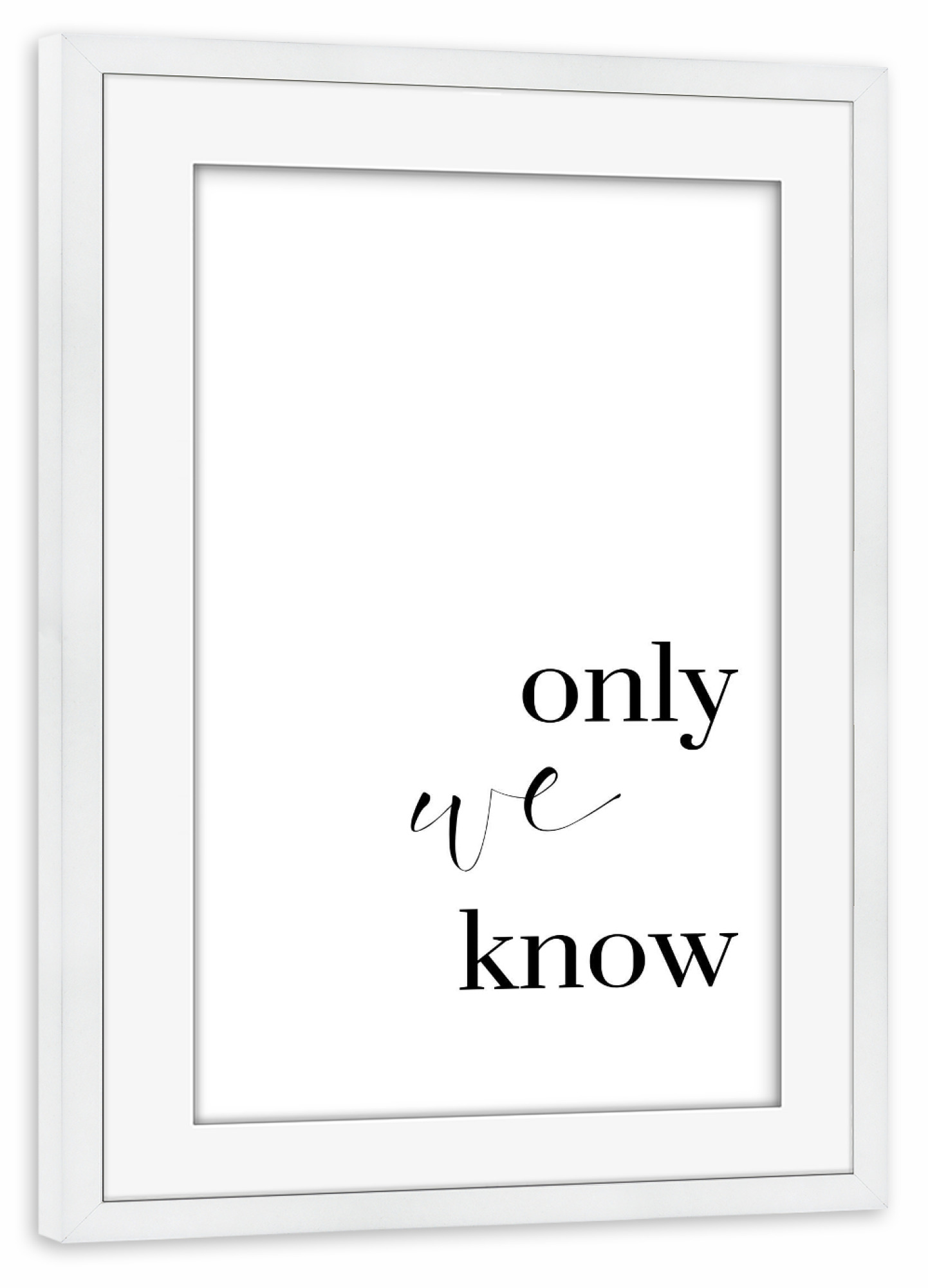 Poster mit Rahmen weiß "Somewhere only we know_rechts" artboxONE - Typografie,Liebe