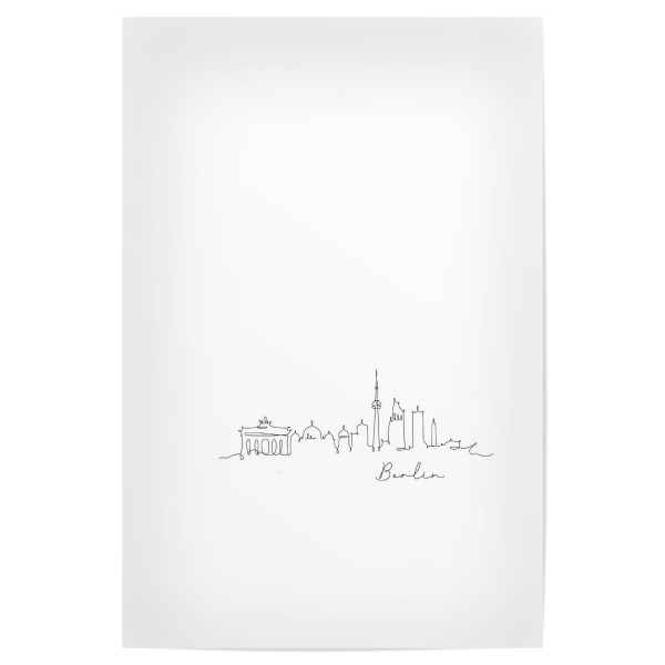 Poster 30x20 cm "Berlin pen line silhouette" artboxONE - Städte,Städte / Berlin,Schwarzweiß