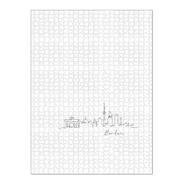 Puzzle Ravensburger "Berlin pen line silhouette" artboxONE - Städte,Städte / Berlin,Schwarzweiß