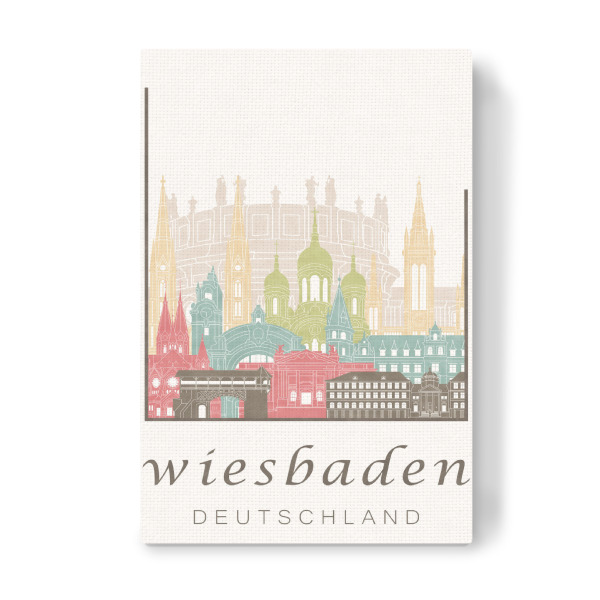 Leinwandbild "Wiesbaden skyline pastel" artboxONE - Städte,Architektur