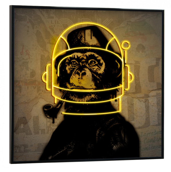Poster mit schwarzem Rahmen 30x30 cm "Classic Monkey Neon" artboxONE - Tiere,Streetart