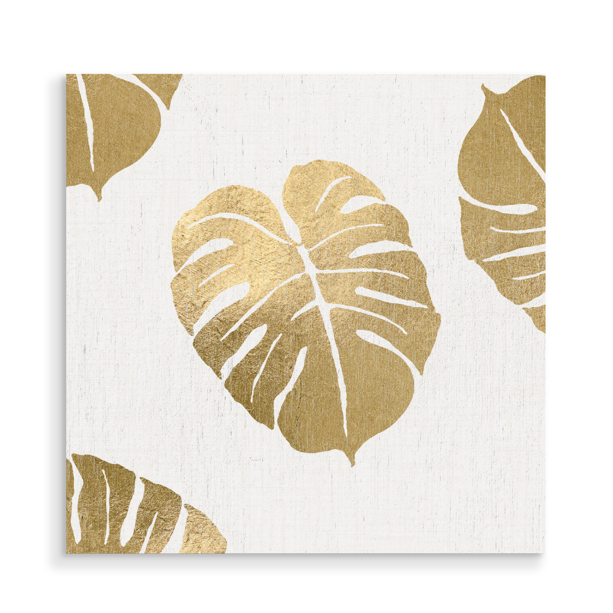 Holzbild "Golden White Leaf" artboxONE - Natur,Floral