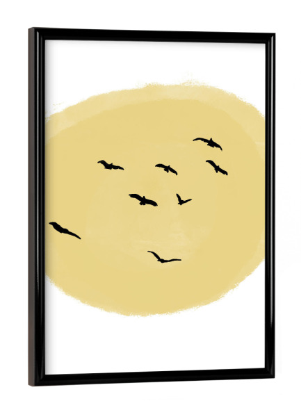 Poster mit schwarzem Rahmen "SCANDI SUN" artboxONE - Natur,Tiere,Abstrakt
