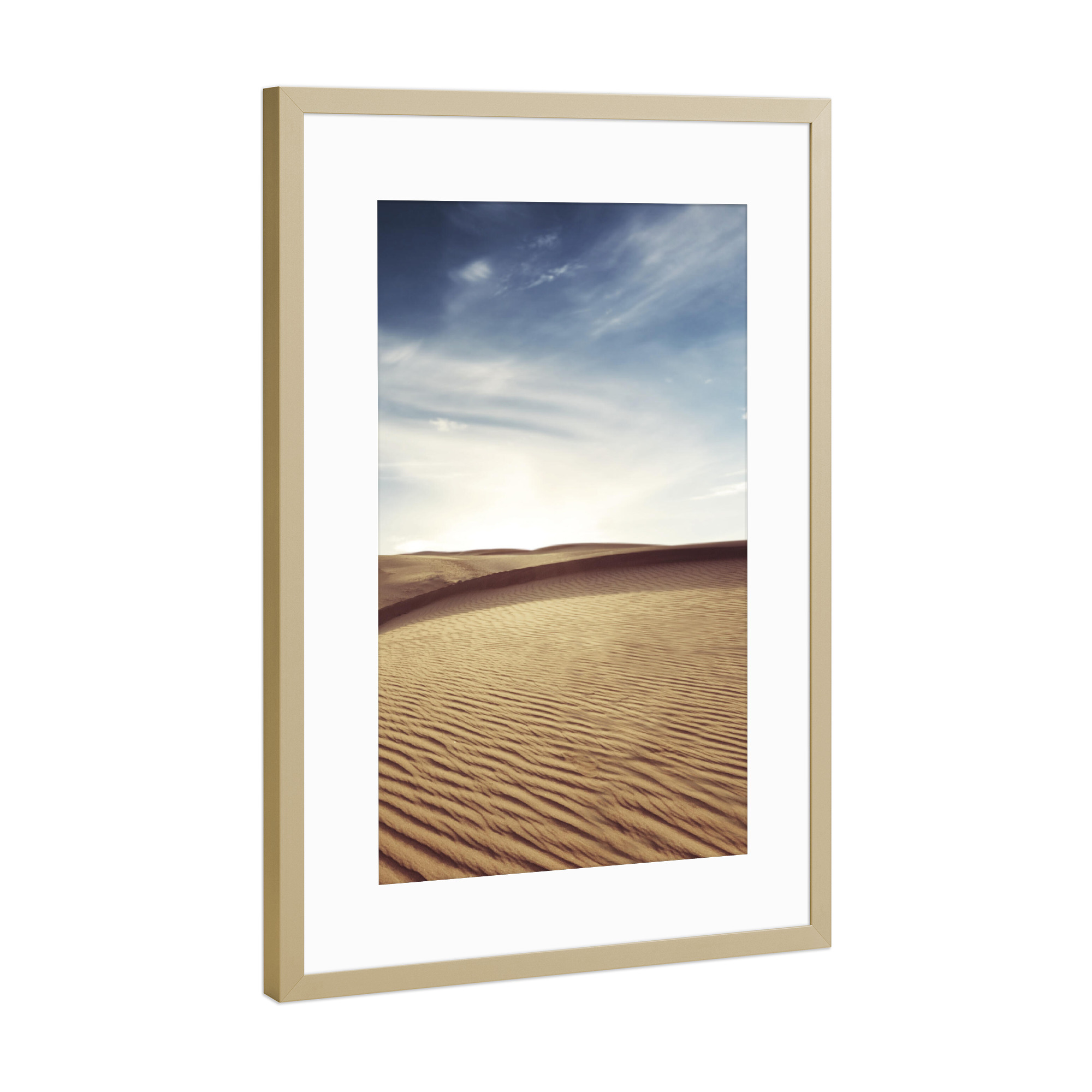 Poster mit Rahmen Gold "Beach Desert" artboxONE - Natur,Reise / Länder