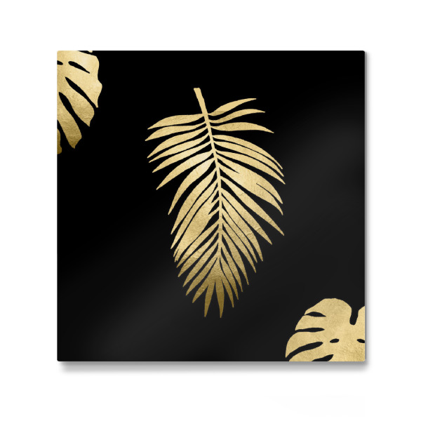 Galerie-Print "Golden Leaf Black" 30x30 cm artboxONE