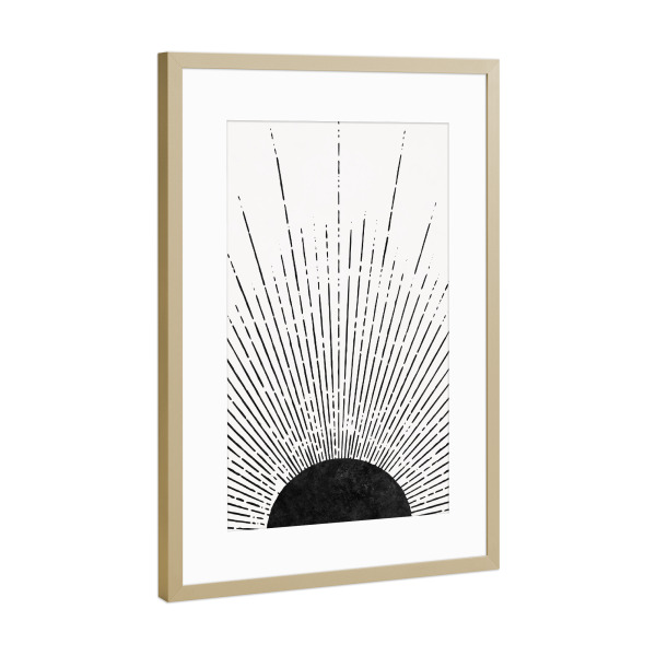 Poster mit Rahmen Gold "Burst" artboxONE - Abstrakt,Geometrie