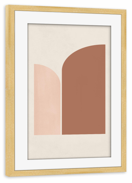 Poster mit Rahmen kiefer "Retro Graphic brown and pink" artboxONE - Abstrakt,Geometrie