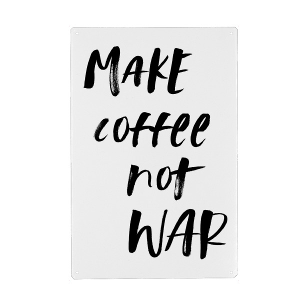 Holzbild "Make Coffee" artboxONE - Typografie,Schwarzweiß