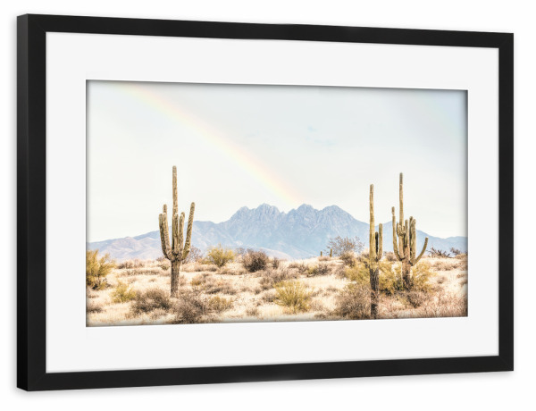 Poster mit Rahmen schwarz "Rainbow over Arizona" artboxONE - Natur,Reise