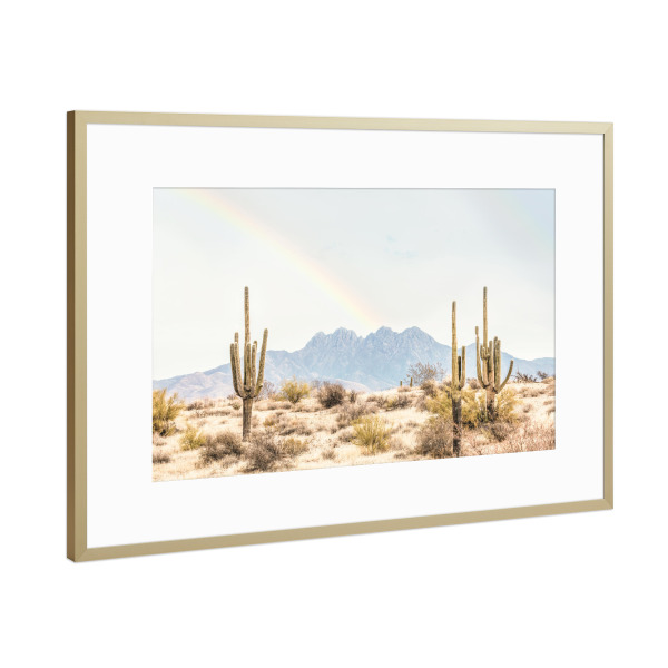Poster mit Rahmen Gold "Rainbow over Arizona" artboxONE - Natur,Reise