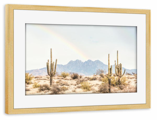 Poster mit Rahmen kiefer "Rainbow over Arizona" artboxONE - Natur,Reise