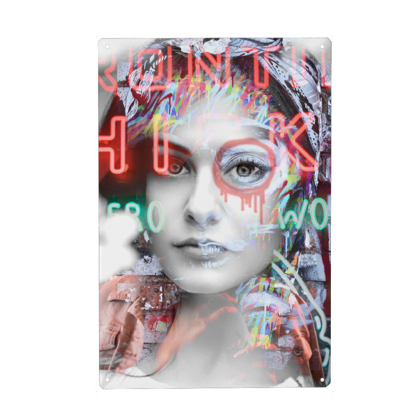 Holzbild "Woman Punk" artboxONE - Städte,Menschen