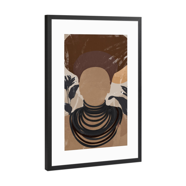 Poster mit Rahmen Schwarz (Metallic) "Woman Earth Orange" artboxONE - Natur,Menschen