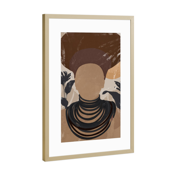 Poster mit Rahmen Gold "Woman Earth Orange" artboxONE - Natur,Menschen