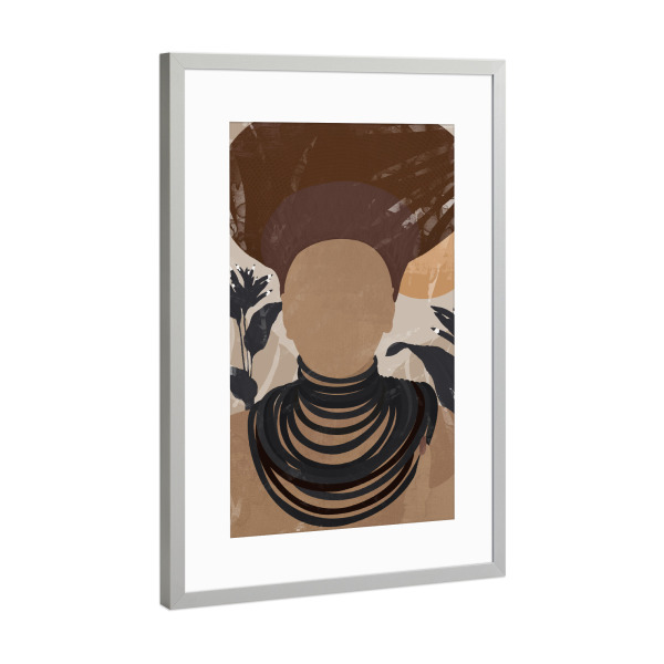 Poster mit Rahmen Silber "Woman Earth Orange" artboxONE - Natur,Menschen