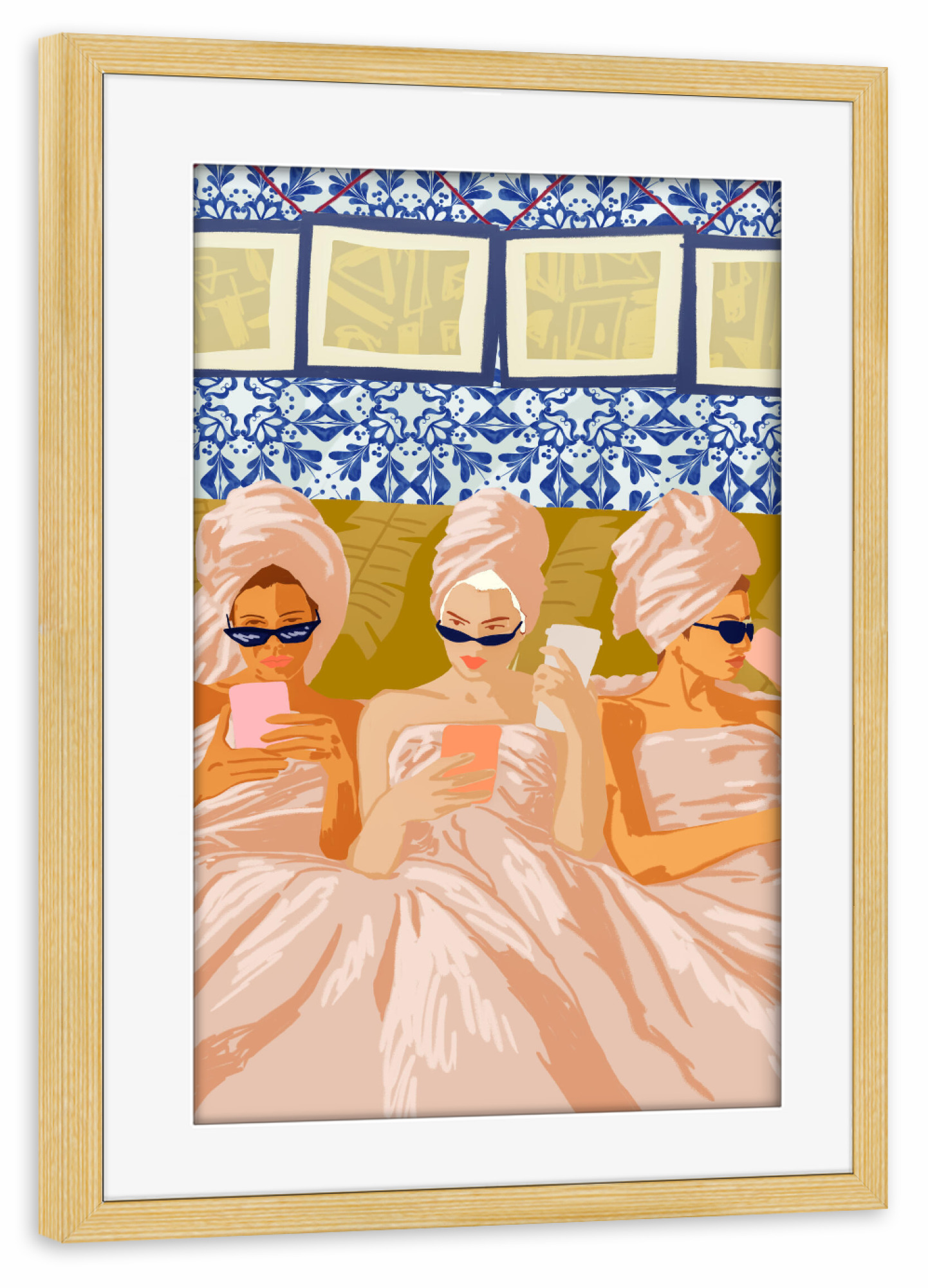 Poster mit Rahmen kiefer "Ladies-Only Club | Girl Talk" artboxONE - Menschen