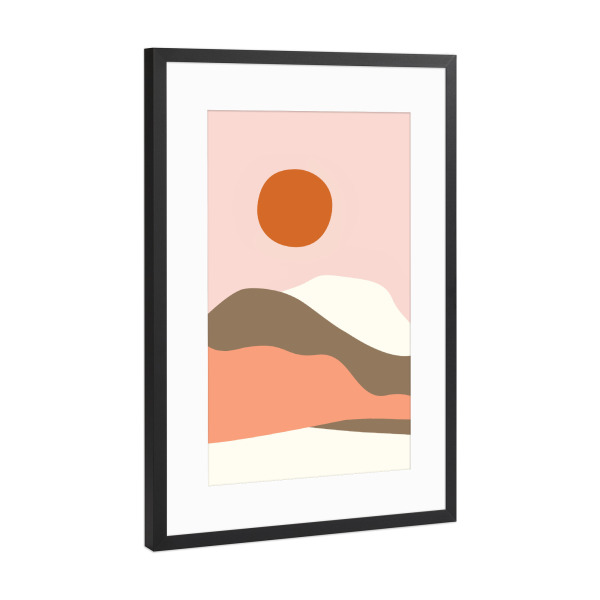 Poster mit Rahmen Schwarz (Metallic) "Graphic Desert" artboxONE - Natur,Abstrakt