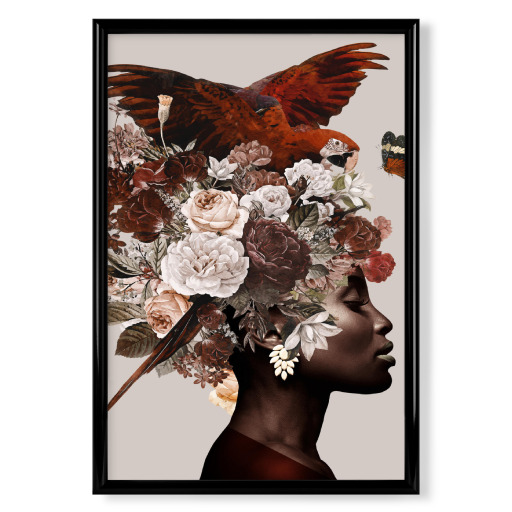 Floral Woman with Birds