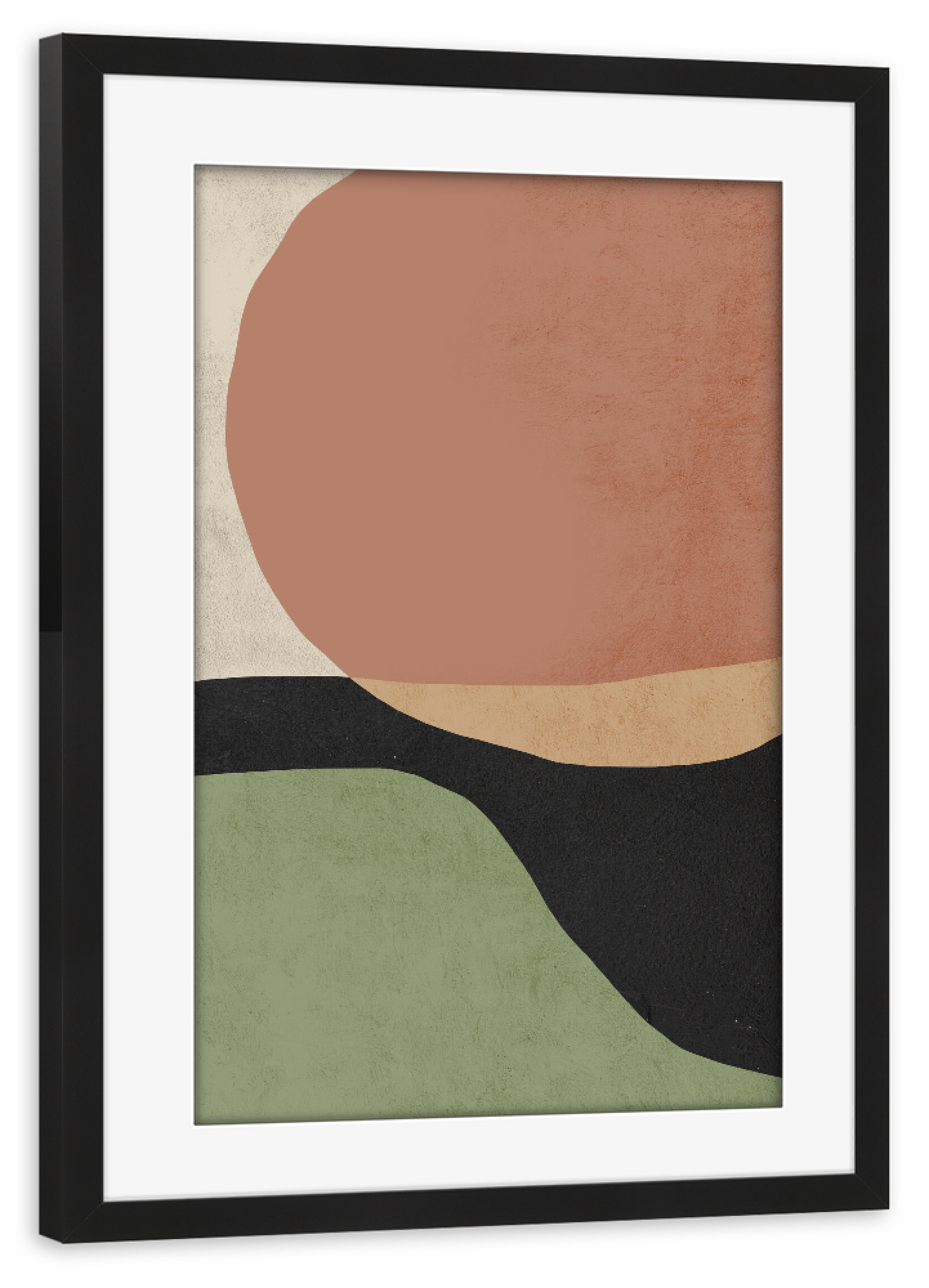 Poster mit Rahmen schwarz "Sunset Orange" artboxONE - Abstrakt,Geometrie