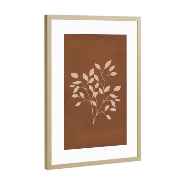 Poster mit Rahmen Gold "Terracotta Branch" artboxONE - Natur,Floral,Abstrakt