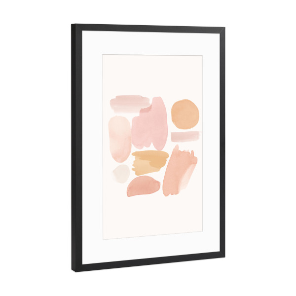 Poster mit Rahmen Schwarz (Metallic) "Pink Brush Lines" artboxONE - Abstrakt,Geometrie