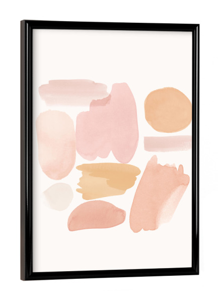 Poster mit schwarzem Rahmen "Pink Brush Lines" artboxONE - Abstrakt,Geometrie