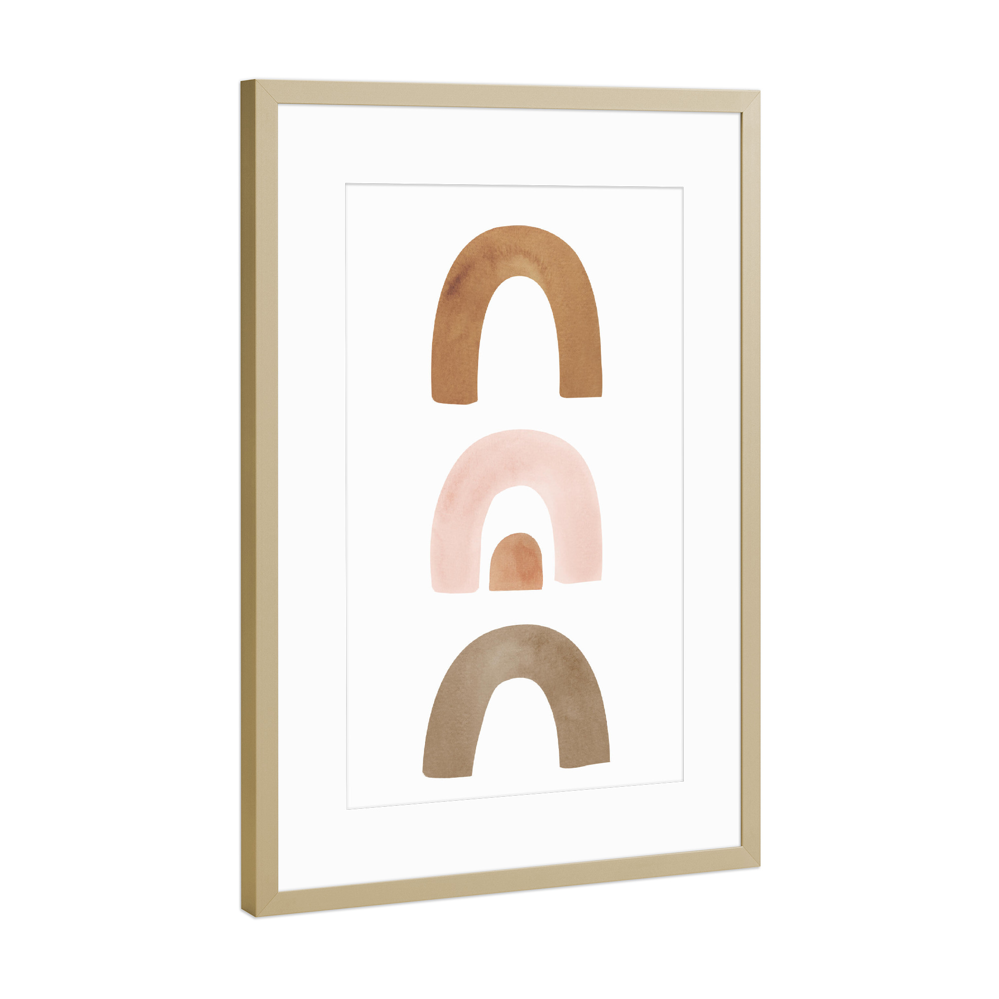 Poster mit Rahmen Gold "Terracotta Shapes" artboxONE - Abstrakt,Geometrie