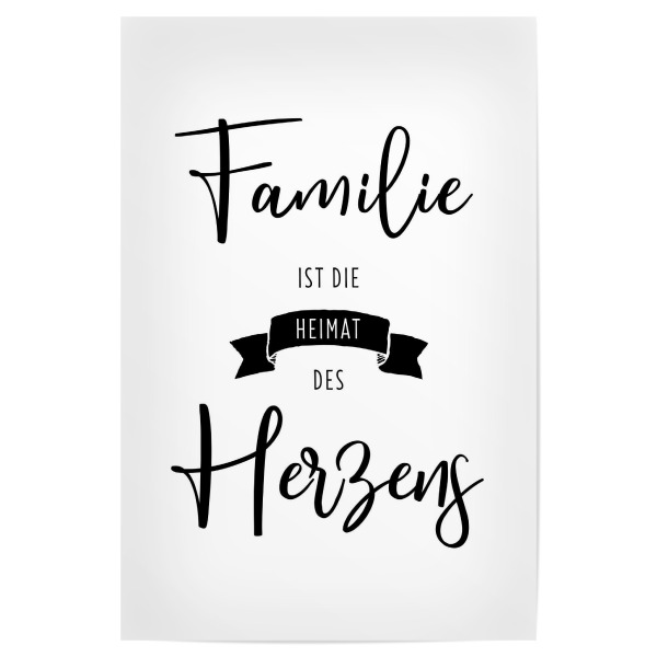Poster 30x20 cm "Heimat des Herzens" artboxONE - Typografie,Für Kinder,Liebe,Für Mama,Für Papa