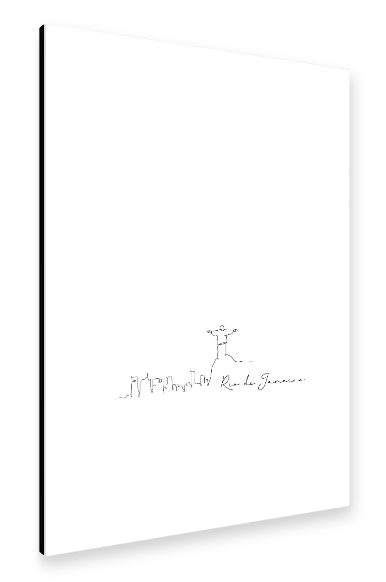 Alu-Dibond "Rio de Janeiro pen line silhouette" 75x50 cm artboxONE
