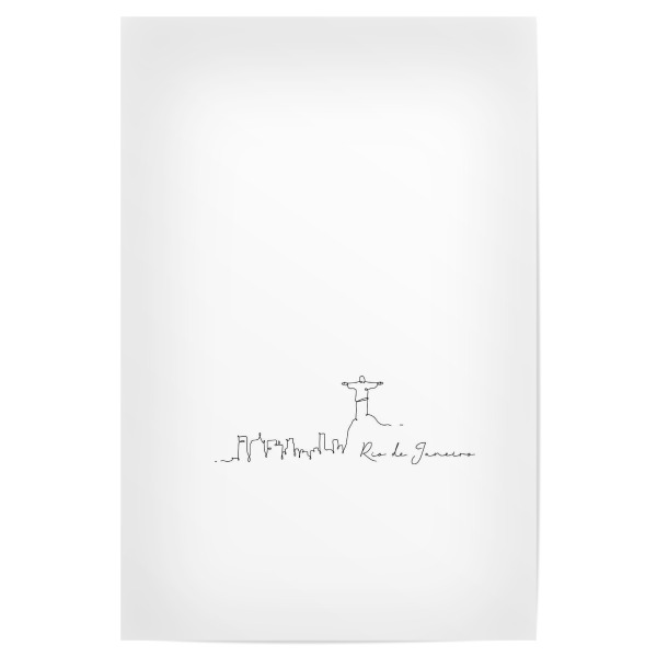 Poster 30x20 cm "Rio de Janeiro pen line silhouette" artboxONE - Städte,Städte / Rio de Janeiro