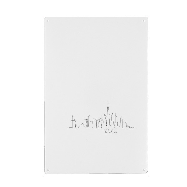 Holzbild "Dubai pen line silhouette" artboxONE - Städte,Städte / Dubai