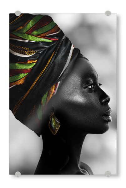 Acrylglasbild "Woman African Green" artboxONE - Natur,Menschen
