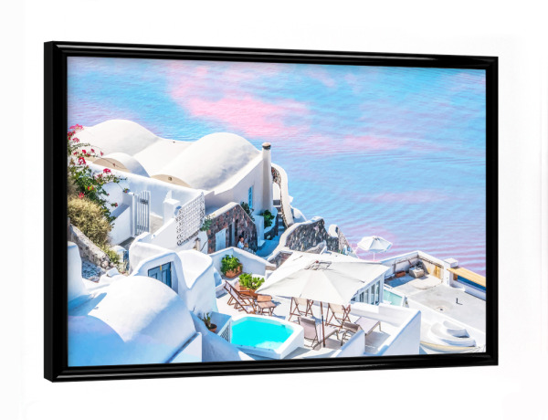 Poster mit schwarzem Rahmen "Greece Dreams" artboxONE - Städte,Architektur