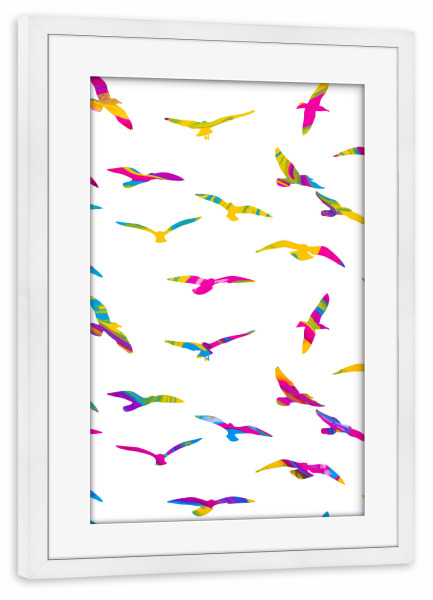 Poster mit Rahmen weiß "Wild & Free" artboxONE - Natur,Tiere,Abstrakt