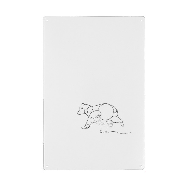 Holzbild "Animal pen line bear" artboxONE - Tiere - Stift,Linie,Tier,Wild,Natur,Skizze,Lässig,Bär,Bear,Line,Handlettering,Handschrift,Animal,Nature